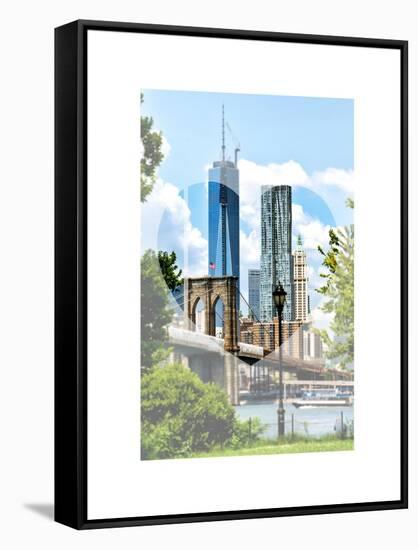 Love NY Series - The Brooklyn Bridge and 1WTC - Manhattan - New York - USA-Philippe Hugonnard-Framed Stretched Canvas