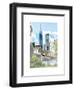 Love NY Series - The Brooklyn Bridge and 1WTC - Manhattan - New York - USA-Philippe Hugonnard-Framed Art Print