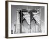 Love NY Series - The Brooklyn Bridge - Manhattan - New York - USA - B&W Photography-Philippe Hugonnard-Framed Photographic Print