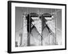 Love NY Series - The Brooklyn Bridge - Manhattan - New York - USA - B&W Photography-Philippe Hugonnard-Framed Photographic Print