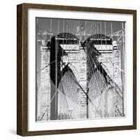 Love NY Series - The Brooklyn Bridge - Manhattan - New York - USA - B&W Photography-Philippe Hugonnard-Framed Photographic Print