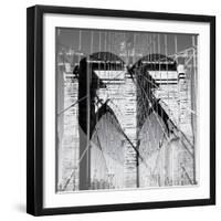 Love NY Series - The Brooklyn Bridge - Manhattan - New York - USA - B&W Photography-Philippe Hugonnard-Framed Photographic Print