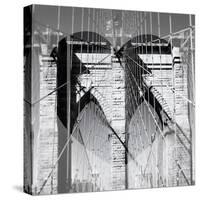 Love NY Series - The Brooklyn Bridge - Manhattan - New York - USA - B&W Photography-Philippe Hugonnard-Stretched Canvas