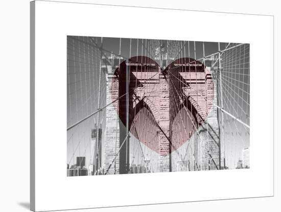 Love NY Series - The Brooklyn Bridge - Manhattan - New York - USA - B&W Photography-Philippe Hugonnard-Stretched Canvas