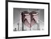 Love NY Series - The Brooklyn Bridge - Manhattan - New York - USA - B&W Photography-Philippe Hugonnard-Framed Art Print