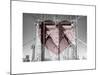 Love NY Series - The Brooklyn Bridge - Manhattan - New York - USA - B&W Photography-Philippe Hugonnard-Mounted Art Print