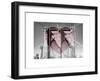 Love NY Series - The Brooklyn Bridge - Manhattan - New York - USA - B&W Photography-Philippe Hugonnard-Framed Art Print