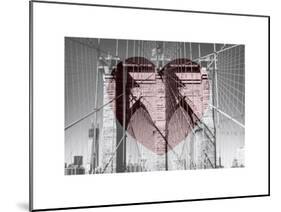 Love NY Series - The Brooklyn Bridge - Manhattan - New York - USA - B&W Photography-Philippe Hugonnard-Mounted Art Print