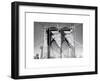 Love NY Series - The Brooklyn Bridge - Manhattan - New York - USA - B&W Photography-Philippe Hugonnard-Framed Art Print