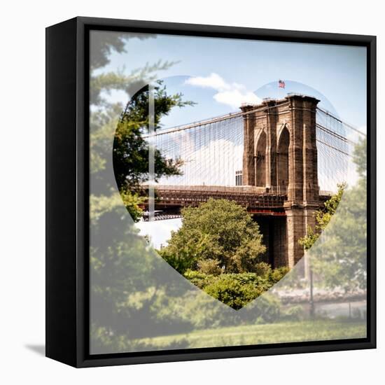 Love NY Series - the Brooklyn Bridge - Manhattan - New York - USA-Philippe Hugonnard-Framed Stretched Canvas