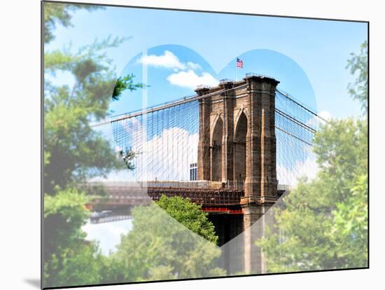 Love NY Series - the Brooklyn Bridge - Manhattan - New York - USA-Philippe Hugonnard-Mounted Photographic Print