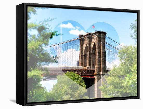 Love NY Series - the Brooklyn Bridge - Manhattan - New York - USA-Philippe Hugonnard-Framed Stretched Canvas