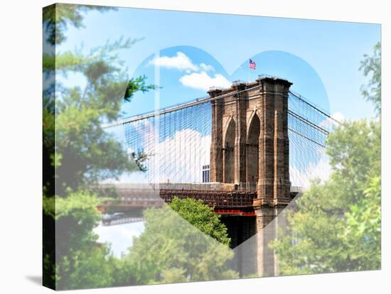 Love NY Series - the Brooklyn Bridge - Manhattan - New York - USA-Philippe Hugonnard-Stretched Canvas