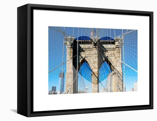 Love NY Series - The Brooklyn Bridge - Manhattan - New York - USA-Philippe Hugonnard-Framed Stretched Canvas