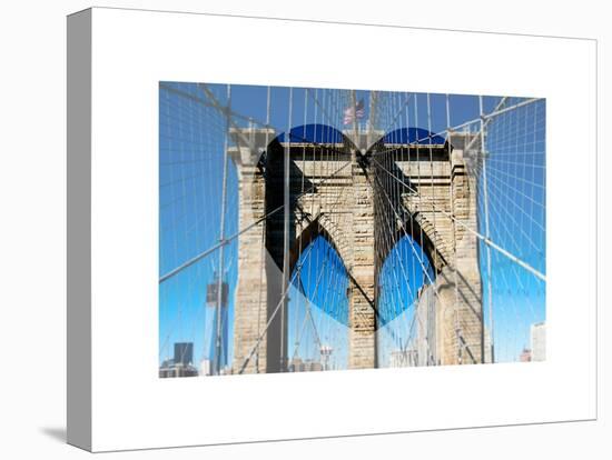 Love NY Series - The Brooklyn Bridge - Manhattan - New York - USA-Philippe Hugonnard-Stretched Canvas