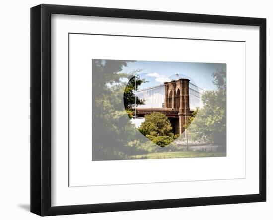 Love NY Series - the Brooklyn Bridge - Manhattan - New York - USA-Philippe Hugonnard-Framed Art Print