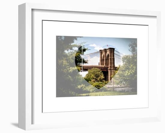 Love NY Series - the Brooklyn Bridge - Manhattan - New York - USA-Philippe Hugonnard-Framed Art Print