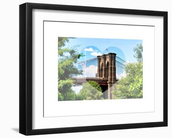 Love NY Series - the Brooklyn Bridge - Manhattan - New York - USA-Philippe Hugonnard-Framed Art Print