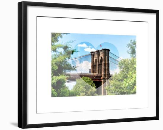 Love NY Series - the Brooklyn Bridge - Manhattan - New York - USA-Philippe Hugonnard-Framed Art Print
