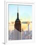 Love NY Series - The Empire State Building and 1WTC at Sunset - Manhattan - New York - USA-Philippe Hugonnard-Framed Photographic Print