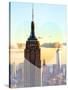 Love NY Series - The Empire State Building and 1WTC at Sunset - Manhattan - New York - USA-Philippe Hugonnard-Stretched Canvas