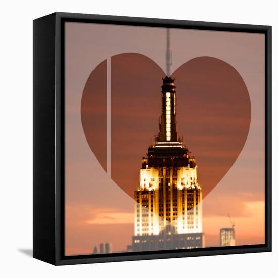 Love NY Series - The Empire State Building at Nightfall - Manhattan - New York - USA-Philippe Hugonnard-Framed Stretched Canvas