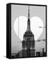 Love NY Series - The Empire State Building - Manhattan - New York - USA - B&W Photography-Philippe Hugonnard-Framed Stretched Canvas