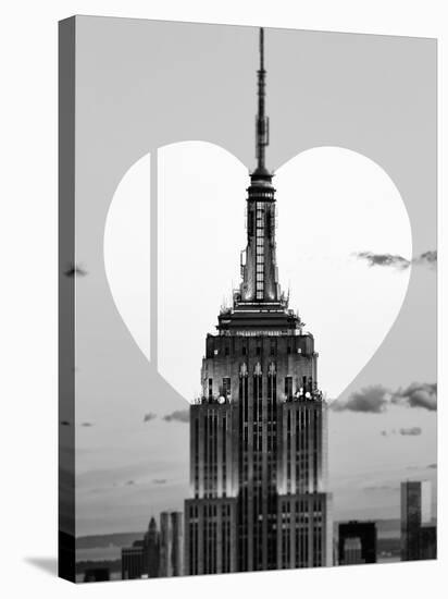 Love NY Series - The Empire State Building - Manhattan - New York - USA - B&W Photography-Philippe Hugonnard-Stretched Canvas