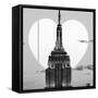 Love NY Series - The Empire State Building - Manhattan - New York - USA - B&W Photography-Philippe Hugonnard-Framed Stretched Canvas