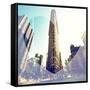 Love NY Series - The Flatiron Building - Manhattan - New York - USA-Philippe Hugonnard-Framed Stretched Canvas