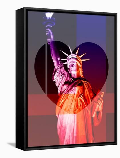 Love NY Series - The Statue of Liberty - Manhattan - New York - USA-Philippe Hugonnard-Framed Stretched Canvas