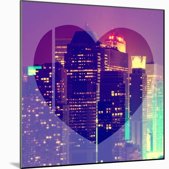 Love NY Series - Times Square Skyscrapers at Night - Manhattan - New York - USA-Philippe Hugonnard-Mounted Photographic Print