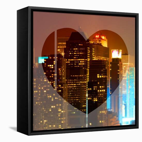 Love NY Series - Times Square Skyscrapers at Night - Manhattan - New York - USA-Philippe Hugonnard-Framed Stretched Canvas