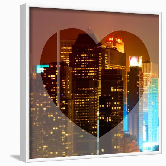 Love NY Series - Times Square Skyscrapers at Night - Manhattan - New York - USA-Philippe Hugonnard-Framed Photographic Print