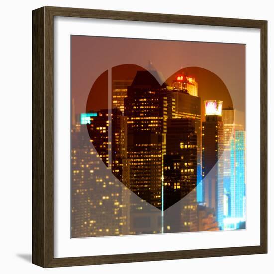 Love NY Series - Times Square Skyscrapers at Night - Manhattan - New York - USA-Philippe Hugonnard-Framed Photographic Print