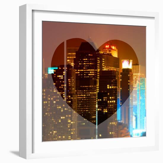 Love NY Series - Times Square Skyscrapers at Night - Manhattan - New York - USA-Philippe Hugonnard-Framed Photographic Print