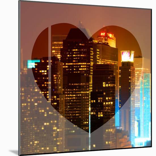 Love NY Series - Times Square Skyscrapers at Night - Manhattan - New York - USA-Philippe Hugonnard-Mounted Photographic Print
