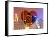 Love NY Series - Times Square Skyscrapers at Night - Manhattan - New York - USA-Philippe Hugonnard-Framed Stretched Canvas