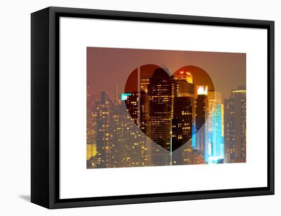 Love NY Series - Times Square Skyscrapers at Night - Manhattan - New York - USA-Philippe Hugonnard-Framed Stretched Canvas