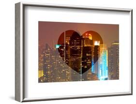 Love NY Series - Times Square Skyscrapers at Night - Manhattan - New York - USA-Philippe Hugonnard-Framed Art Print