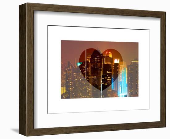 Love NY Series - Times Square Skyscrapers at Night - Manhattan - New York - USA-Philippe Hugonnard-Framed Art Print