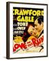 Love on the Run, Joan Crawford, Clark Gable on Window Card, 1936-null-Framed Art Print