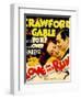 Love on the Run, Joan Crawford, Clark Gable on Window Card, 1936-null-Framed Art Print