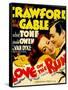 Love on the Run, Joan Crawford, Clark Gable on Window Card, 1936-null-Framed Stretched Canvas