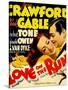 Love on the Run, Joan Crawford, Clark Gable on Window Card, 1936-null-Stretched Canvas