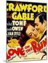 Love on the Run, Joan Crawford, Clark Gable on Window Card, 1936-null-Mounted Art Print