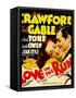 Love on the Run, Joan Crawford, Clark Gable on Window Card, 1936-null-Framed Stretched Canvas