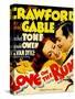 Love on the Run, Joan Crawford, Clark Gable on Window Card, 1936-null-Stretched Canvas