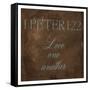 Love One Another Brown-Jace Grey-Framed Stretched Canvas