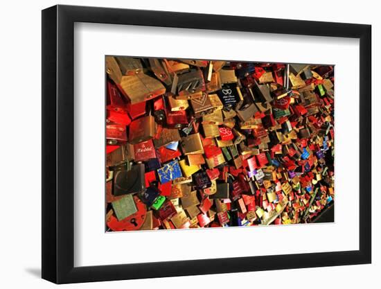 Love Padlocks on Hohenzollern Bridge, Cologne, North Rhine-Westphalia, Germany, Europe-Hans-Peter Merten-Framed Photographic Print